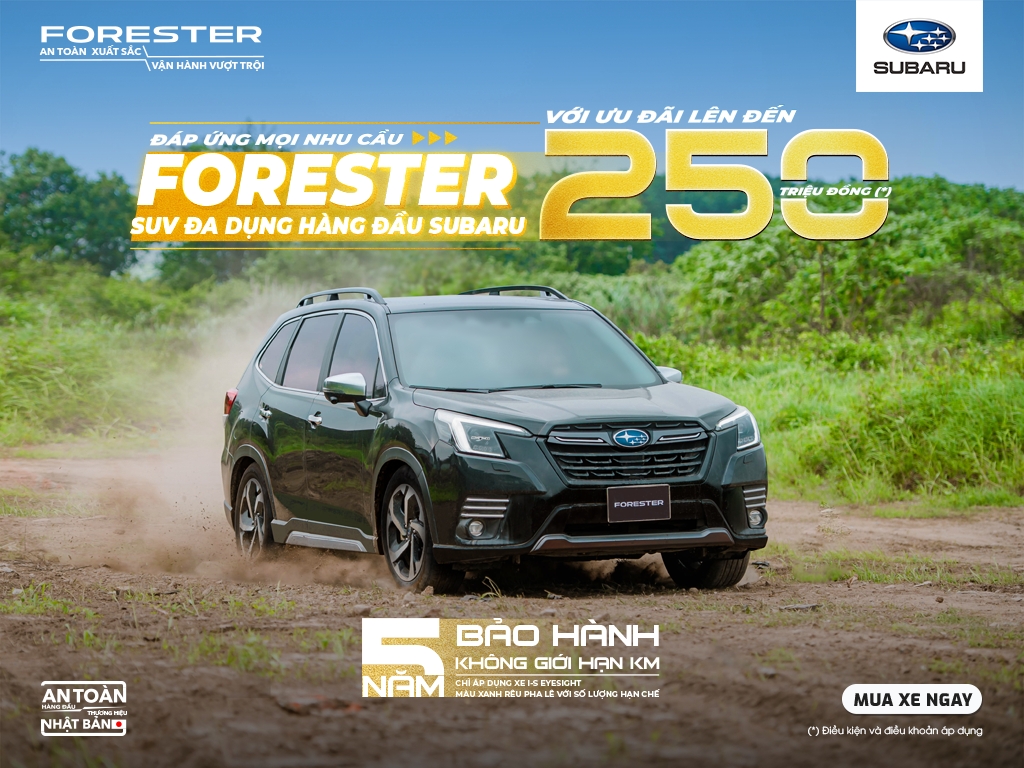 Chương Trình Khuyến Mãi Xe Subaru Forester Tháng 5.2024