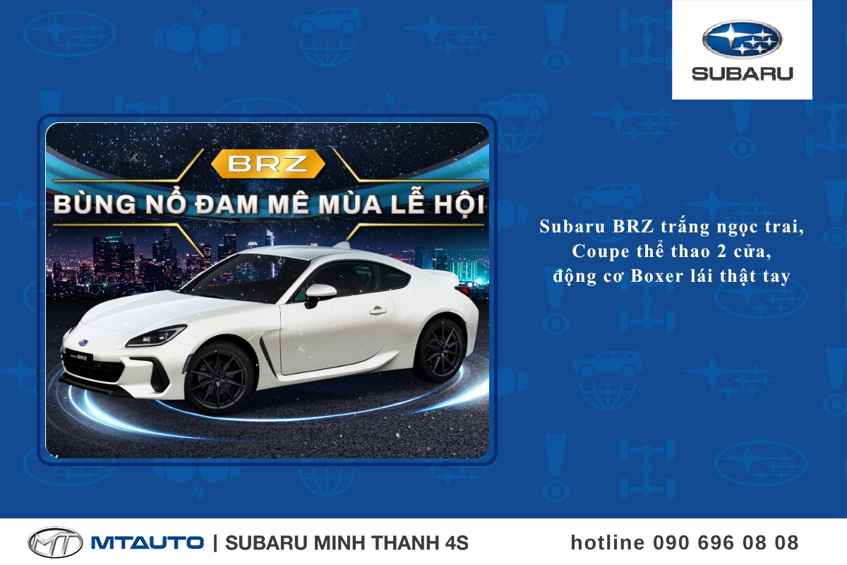 Subaru BRZ trắng ngọc trai, Coupe thể thao 2 cửa, động cơ Boxer lái thật tay