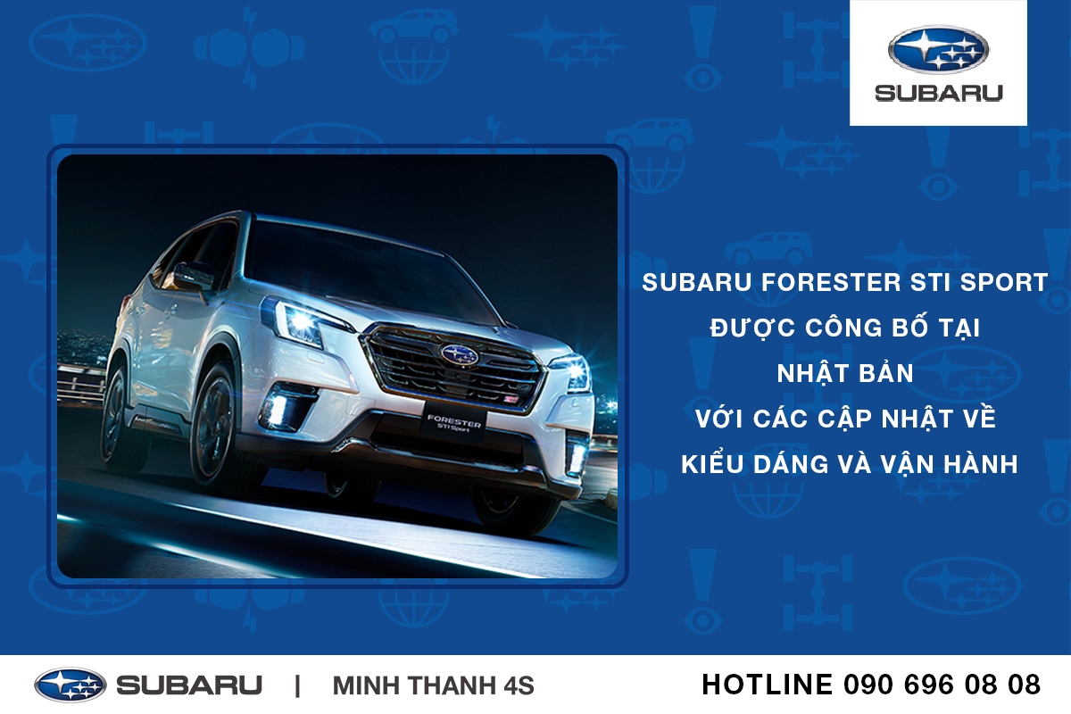 Subaru Forester STI Sport được công bố tại Nhật Bản với các cập nhật về kiểu dáng và vận hành