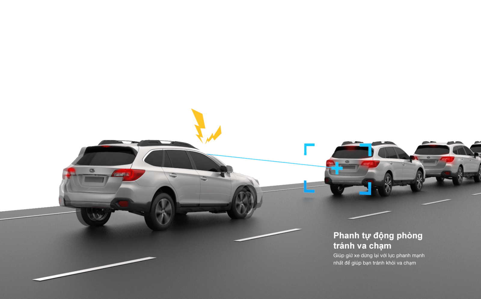 Phanh Tự Động Phòng Tránh Va Chạm trên xe Subaru